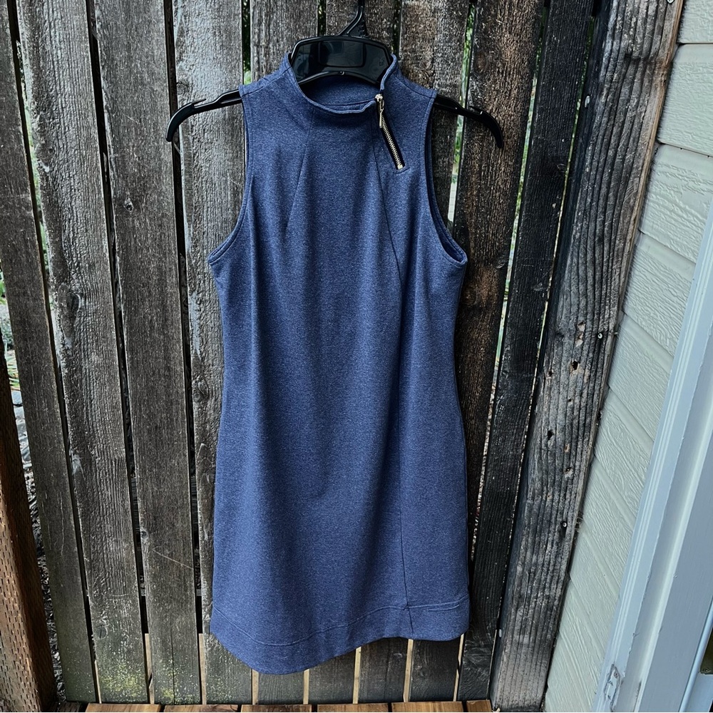 Out 2 Launch Zip Mock Neck Activewear Dress In Blue Sz 8 L